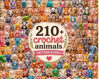 Paquete de más de 210 patrones de animales de ganchillo / Mega colección de amigurumis / Descarga digital instantánea en PDF
