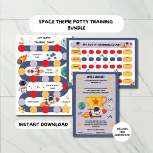 Bundel zindelijkheidstraining ruimtevaart | Stickerkaart beloning peuter (digitale download)