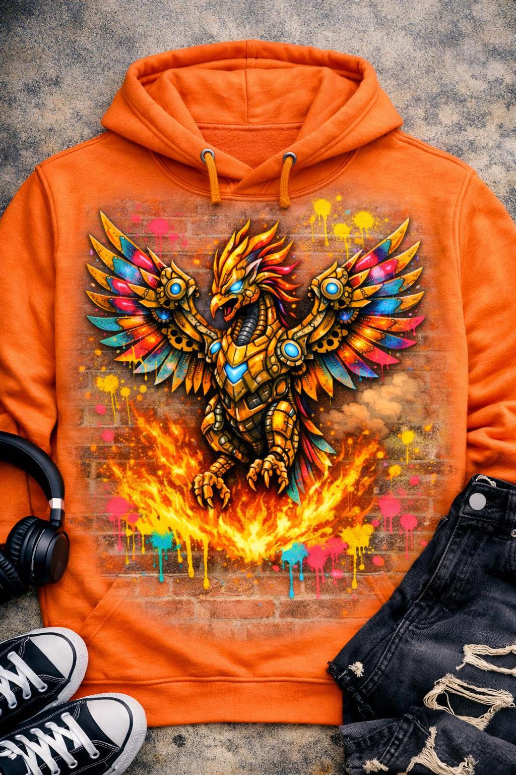 Clockwork Neon Phoenix PNG | Steampunk Clipart | Mechanical Fantasy ...