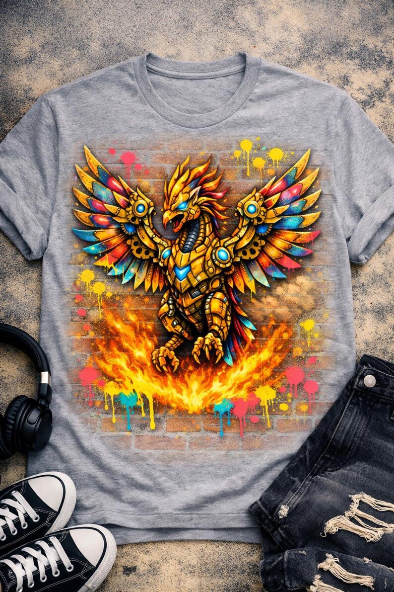 Clockwork Neon Phoenix PNG | Steampunk Clipart | Mechanical Fantasy ...
