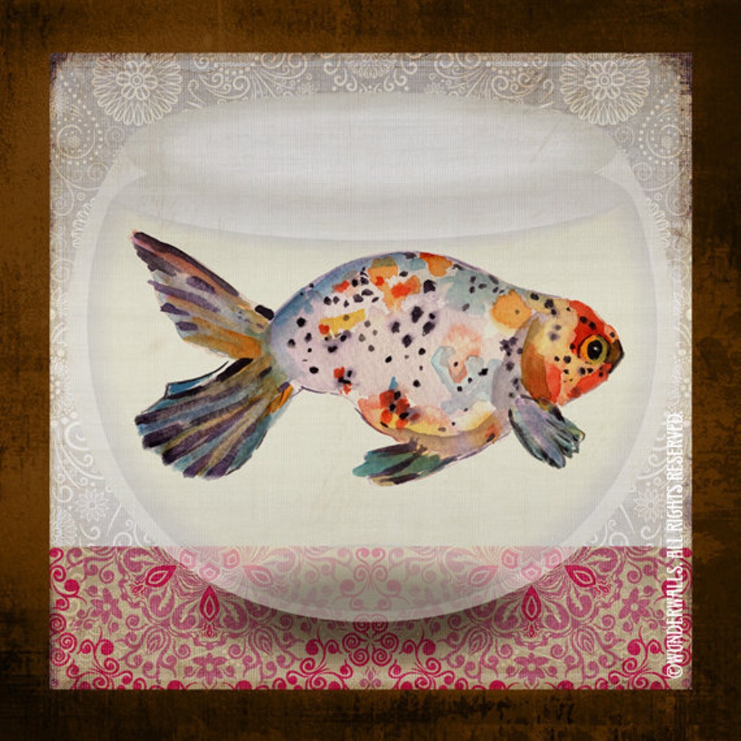 Spotted Fish Patterns Goldfish Colorful Spotted Gold Blue Large 20