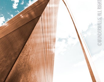 Arch St. Louis Gateway Arch Sepia Copper Graphic Series Large 16" x 22" Canvas-Wrapped Frame: Arch Print One