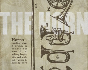 The Horn: French Horn Musician's History Canvas-Wrapped Frame 16" x 20"