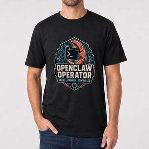 Maglietta OpenClaw Operator, Maglietta Local AI, Maglietta Automazione Privata, Regalo per Operatore Tecnologico, Maglietta per Sviluppatore