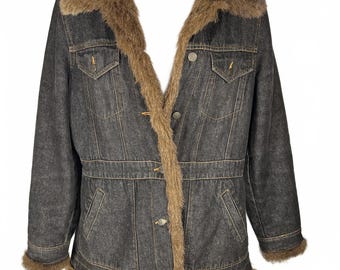 Vintage Marvin Richards Faux FurParka | Y2K Rockstar / Penny Lane 70s Retro Med