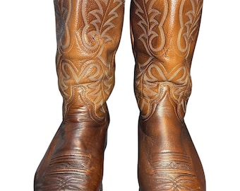 A. Chisholm Vtg Leder Westernstiefel Küsten Cowboy Festival Unisex Rodeo 10D
