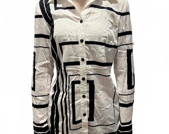 Retro Vtg SHARON YOUNG Geometric Abstract Mod | 90s does 60s Optical Art -Small