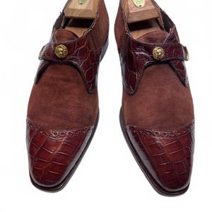 David Eden Italian Suede & Alligator Single Strap Monk Shoes Y2K Men Size 10 David Eden Shoes - Etsy UK main image 3