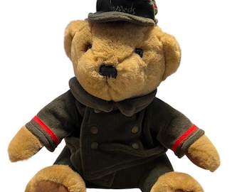 Vintage Harrods London Knightsbridge Green Doorman Plush Teddy Bear
