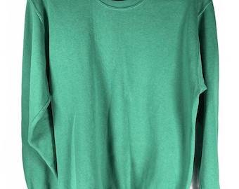 Felpa girocollo verde vintage JERZEES / anni '90 / Gorpcore / XL 46