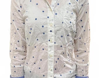 Vintage BODEN prickig blus | Chambray-kant i blandteknik och handsydda detaljer