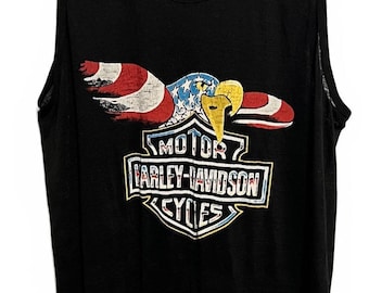 Vintage 80s Harley-Davidson Tank Top | Royal First Class Tag | Made in USA | XL