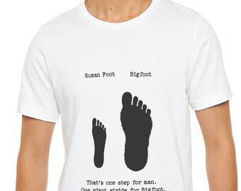 Bigfoot Footprint Graphic Black Text Teeshirt
