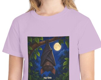 Cute Cartoon Hanging Bat Takes Nap Teeshirt