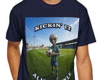 Kickin' It Alien Style Soccer Futbol Graphic Tee