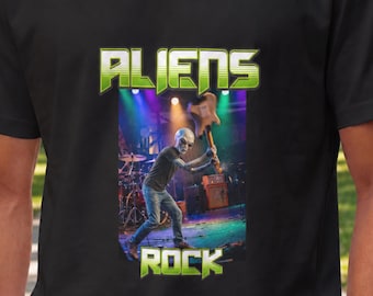 Aliens Rock Retro Sci-Fi Band Teeshirt