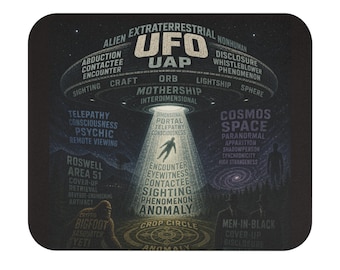 UFO Alien Typography High Strangeness Mouse Pad