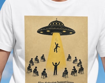 T-shirt voor steungroep voor ontvoering door aliens | T-shirt UFO Beam Silhouette