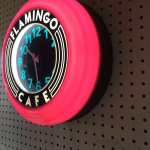 Flamingo Cafe Art Déco Orologio da parete Orologio immagine 4