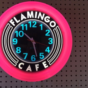 Flamingo Cafe Art Déco Orologio da parete Orologio immagine 2