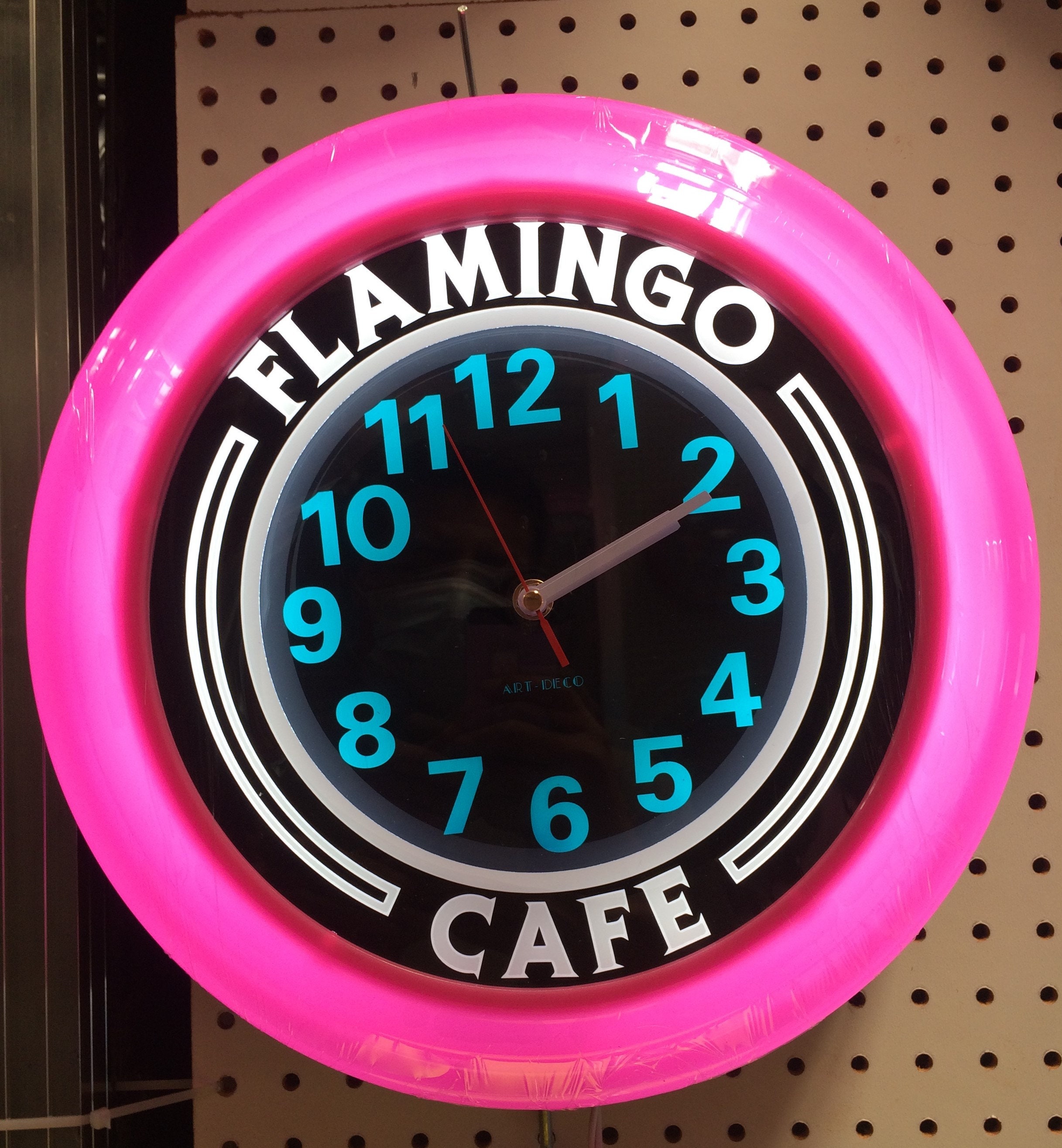 Flamingo Cafe Art Deco Wall Clock Clock Etsy