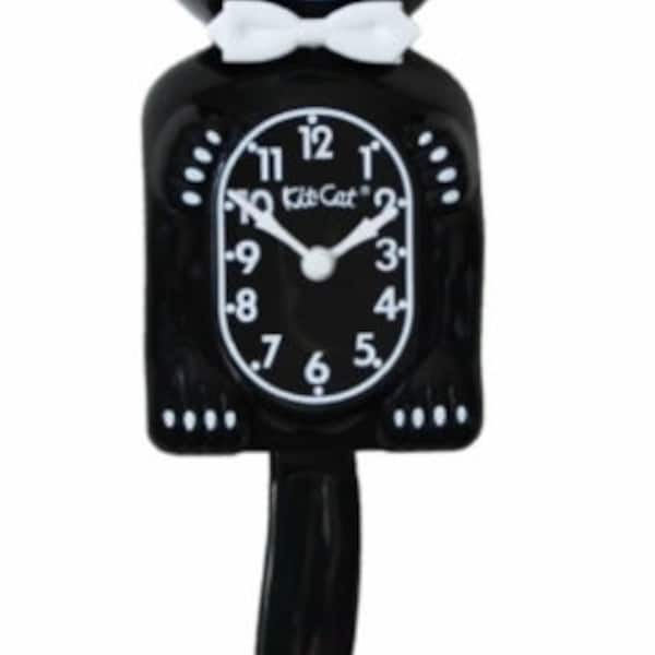 Kit Kat Clock Black Wall Tail Clock Classic 15.5"