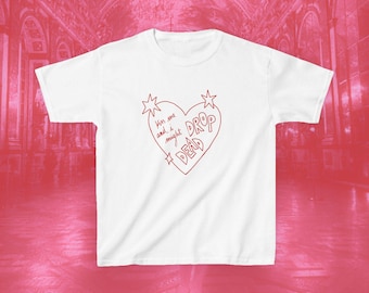 Camiseta de Olivia Rodrigo "Drop Dead" - Merchandising de la gira "The Unraveled", camiseta estilo baby de los 90, música pop, merchandising hecho por fans, concierto
