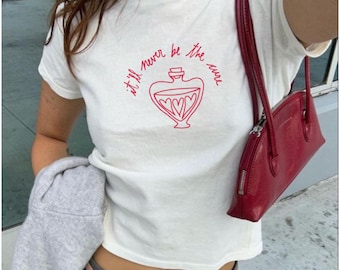 Camiseta de Olivia Rodrigo de The Cure - Merchandising de la gira The Unraveled, camiseta estilo baby-tee de los 90, música pop, merchandising hecho por fans, concierto