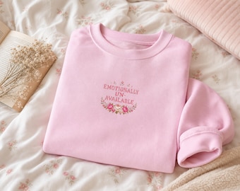 Embroidered Sweatshirt | Vintage Cross-Stitch Floral Crewneck, Cottagecore Style