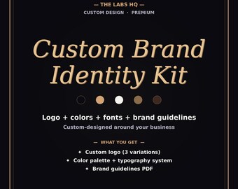 Custom Brand Identity Kit - Logo Design Color Palette Typography - Complete Brand Package - Personalized For Your Business