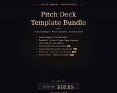 Pitch Deck Template Bundle | 3 Designs | Investor Ready | Financial Model | PowerPoint Canva Google Slides | Startup Presentation