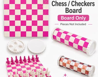 3D Printed Travel Chess and Checkers Board Only | Roll-Up Game Board | Portable Board Game | Travel Game Set | Kids Chess Board | Gift Kids