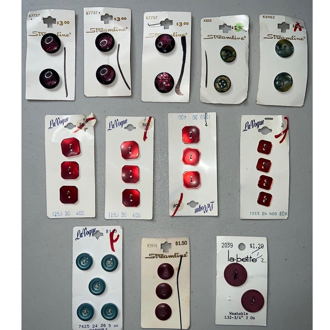 Stream Line Sewing Buttons Numbers Vintage Streamline La Vogue La Petite Sewing Buttons Lot Assorted ...