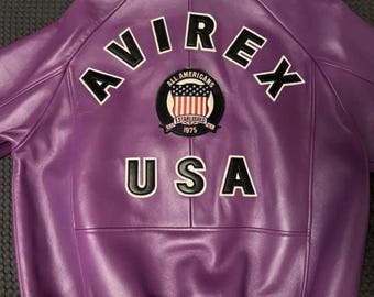 Avirex USA Leather Bomber Jacket Men Genuine Cowhide Leather Jacket Men’s Streetwear Fashion Coat Iconic Aviator Jacket Gift for Him