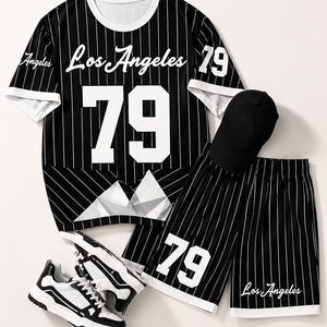 Men's Printed Shirt and Shorts Set, Comfortable Summer Streetwear Outfit