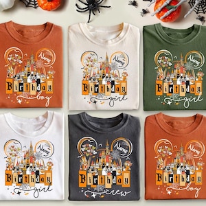 Comfort Color Custom Disney Halloween Birthday Shirt, Halloween Birthday Squad Shirt, Disneyland Trip Halloween Shirt image 1