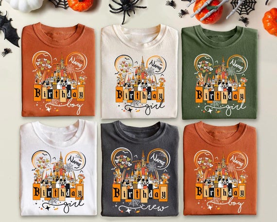Comfort Color Custom Disney Halloween Birthday Shirt, Halloween Birthday Squad Shirt, Disneyland Trip Halloween Shirt