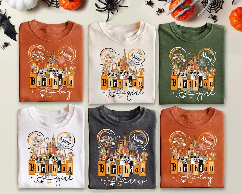 Comfort Color Custom Disney Halloween Birthday Shirt, Halloween Birthday Squad Shirt, Disneyland Trip Halloween Shirt image 1