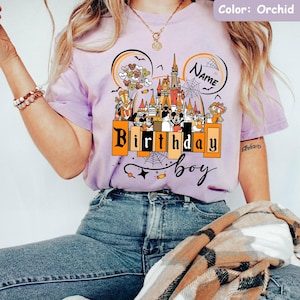 Comfort Color Custom Disney Halloween Birthday Shirt, Halloween Birthday Squad Shirt, Disneyland Trip Halloween Shirt image 4