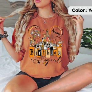 Comfort Color Custom Disney Halloween Birthday Shirt, Halloween Birthday Squad Shirt, Disneyland Trip Halloween Shirt image 3