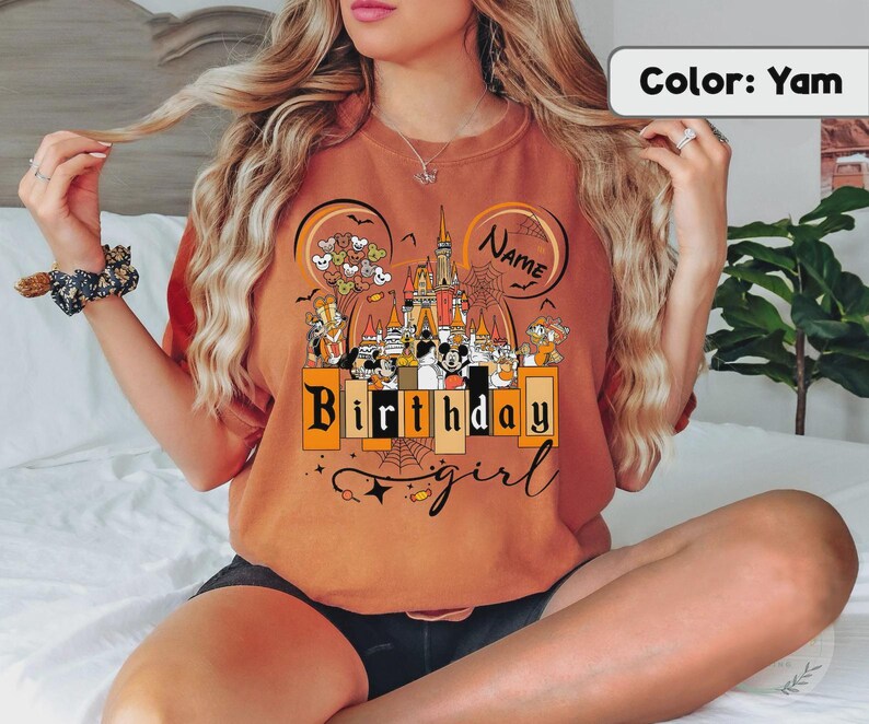 Comfort Color Custom Disney Halloween Birthday Shirt, Halloween Birthday Squad Shirt, Disneyland Trip Halloween Shirt image 3