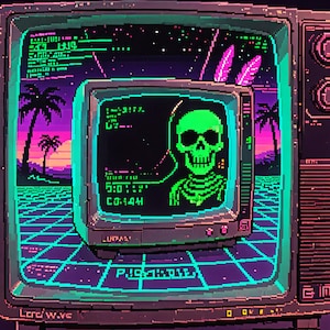 Nianez CRT Protocol // 004 | Synthwave Computer Code Tee | Pxlwave Vaporwave Programmer Shirt | 80s Cyberpunk Aesthetic | Drop Limited
