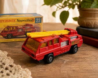 Camión de bomberos Matchbox Blaze Buster de 1975 / Juguete de metal fundido Lesney Superfast