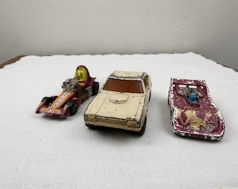 Lote de coches de juguete Matchbox Hot Wheels de los años 70: Ford Capri, Bubble Gunner, Hi-Tailer