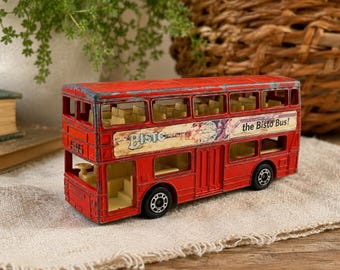 Autobús de dos pisos Matchbox Superfast The Londoner, modelo clásico de 1972, fabricado por Lesney, Inglaterra.