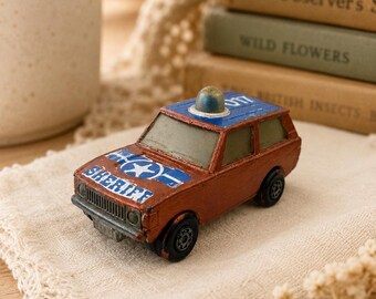 Coche de policía Matchbox Rolamatics de 1975, de metal fundido a presión, juguete coleccionable de Lesney England.