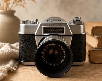 Cámara de película Vintage Voigtländer Bessamatic de 35 mm con lente Color-Skopar X 50 mm
