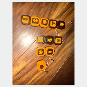 Halloween Fidget Clicker Charm, 3D Printed Clicker Keychain, Ghost Pumpkin Skull Bat Cat Coffin, Build Your Own Strip, Limited Batch image 3