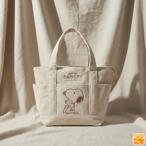 Snoopy Corduroy Tote Bag Peanuts Shoulder Purse Gift