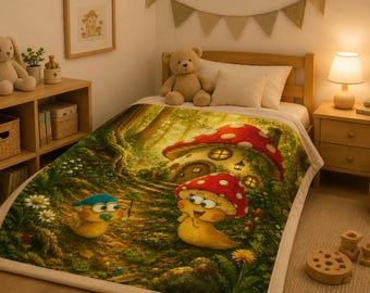 Tiny Kakawumpel Blanket – Cozy Magical Forest Fleece Blanket for Kids & Families